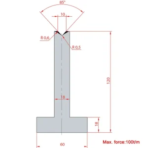 Amada System 85° V10 H120-85°1 Groove T-Dies