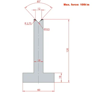 Amada System 85° V12 H120-85°1 Groove T-Dies