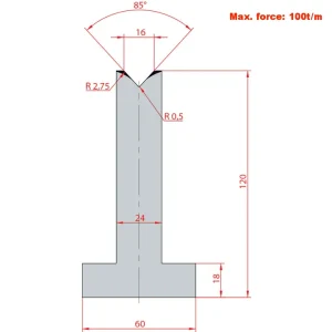 Amada System 85° V16 H120-85°1 Groove T-Dies
