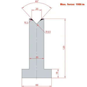 Amada System 85° V20 H120-85°1 Groove T-Dies