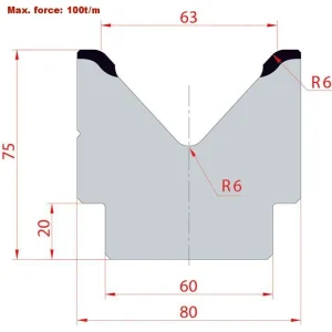 Amada System 85° V63 H75-85° 1 Groove Dies