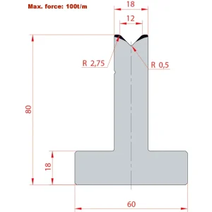 Amada System 88° V12 H80-88°1 Groove T-Dies