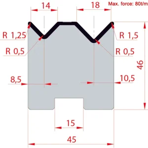 Amada System 88° V14-V18 H46-88° 2-Way Rotary Dies