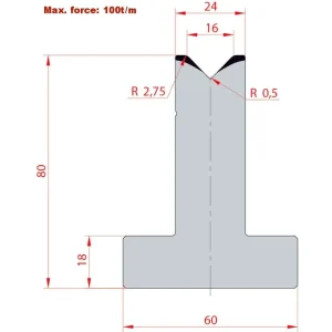 Amada System 88° V16 H80-88°1 Groove T-Dies
