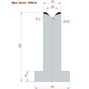 Amada System 88° V20 H120-88°1 Groove T-Dies