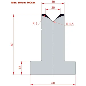 Amada System 88° V20 H80-88°1 Groove T-Dies