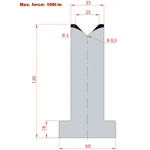 Amada System 88° V25 H120-88°1 Groove T-Dies