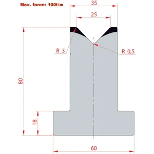 Amada System 88° V25 H80-88°1 Groove T-Dies