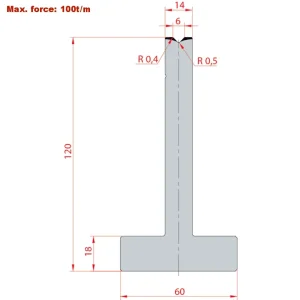 Amada System 88° V6 H120-88°1 Groove T-Dies