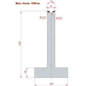 Amada System 88° V8 H120-88°1 Groove T-Dies