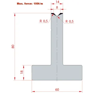 Amada System 88° V8 H80-88°1 Groove T-Dies